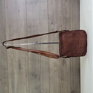 Harbour 2nd Brown Woven Leather Small Crossbody Shoulder Bag